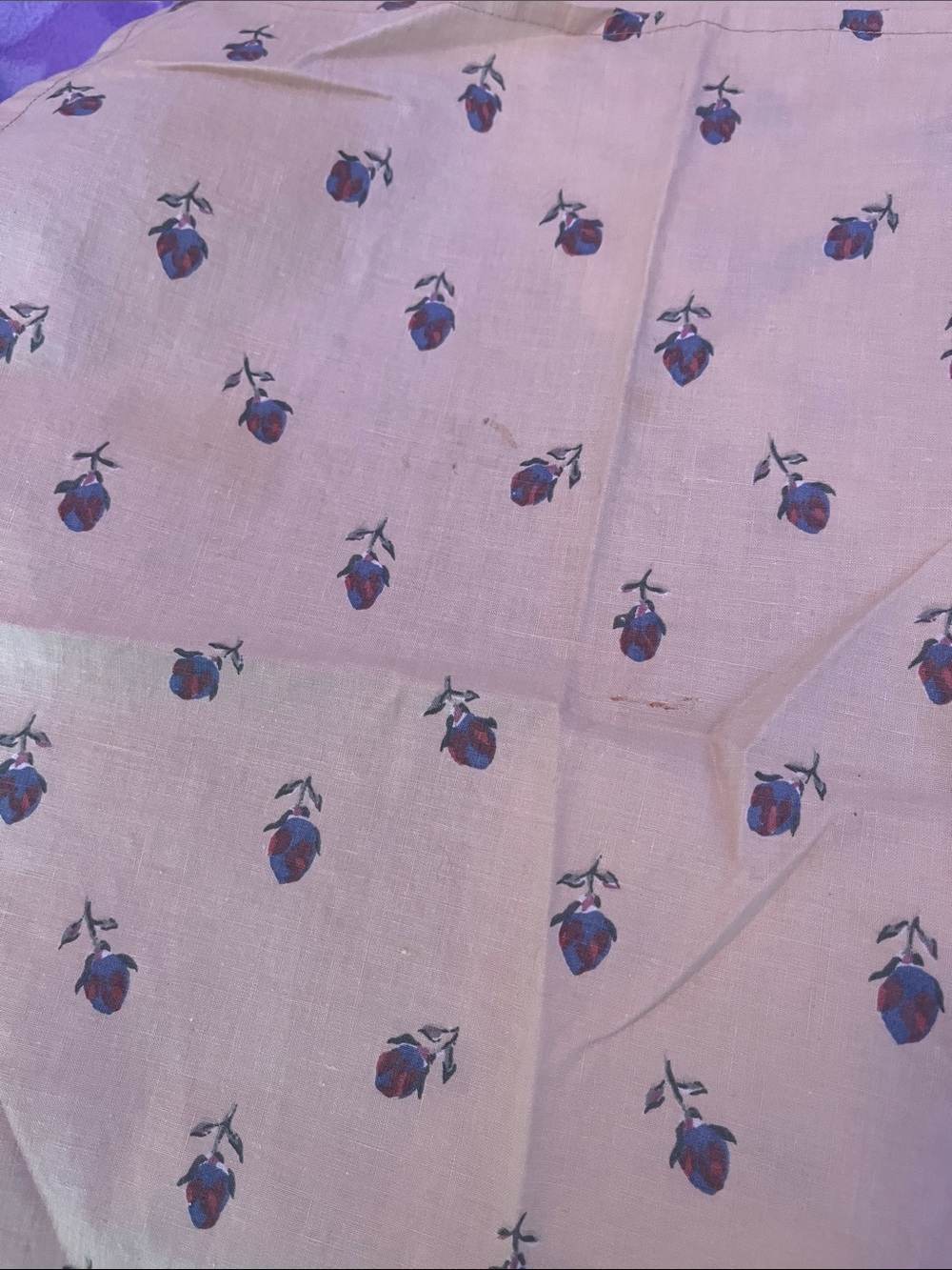 Vintage Set of 4 Floral Cotton Napkins - Picture 4 of 5